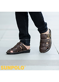 Dép Rọ Nam Da Bò Cao Cấp SUNPOLO SUA20