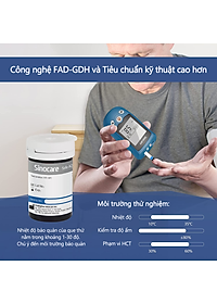Hộp 50 Que Thử Đường Huyết Safe AQ UG Chính Hãng Sinocare Tặng Kèm 50 Kim Chích Máu