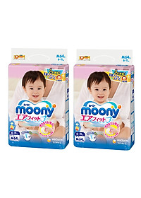 Combo 2 Gói Tã Dán Cao Cấp Moony Nhật Bản M64 (64 Miếng)