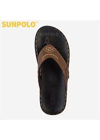 Dép Kẹp Xỏ Ngón Nam Da Bò SUNPOLO KEP205 Đế cao su (Đen, Nâu)