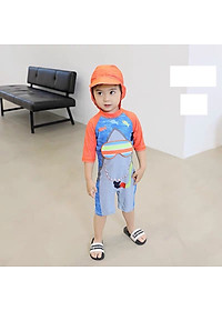 Bộ đồ bơi kèm mũ cá mập đeo kính bé trai 3-7 tuổi