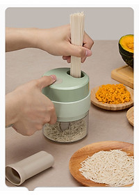 Máy xay mini cầm tay 3 trong 1 (máy xay nghiền tỏi ớt, rau củ, sinh tố;, máy nạo gọt hoa quả; máy cắt sợi, thái lát đồ ăn) dễ dàng vệ sinh - Chính hãng MINIIN (Giao màu ngẫu nhiên)