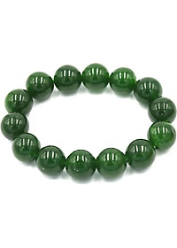 Vòng tay chuỗi hạt Đá Thạch Anh Xanh Rêu 14 ly 14 hạt - hợp mệnh Hỏa, mệnh Mộc - Vòng size lớn
