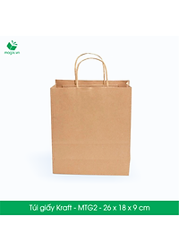 MTG2 MTG2T - 26x18x9 cm - Combo 200 túi giấy Kraft Nhật cao cấp