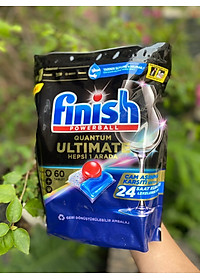 Viên Rửa Chén Bát Finish Quantum Ultimate Túi 60 Viên - Nhập khẩu từ Đức
