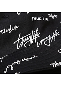 Nón vành tròn, Mũ bucket nam nữ tai bèo Hàn Quốc 2 mặt họa tiết chữ ký vải cotton cao cấp