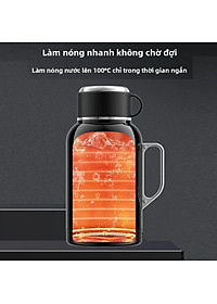 Bình Đun Nước Xe Hơi Giữ Nhiệt Dung Tích Lớn 1500ML 200W SUS304 Chế Độ Nguồn Kép 12V-24V Kèm Bộ Adapter 220V Dùng Trong Gia Đình Và Cho Xe Tải Xe Khách Đường Dài