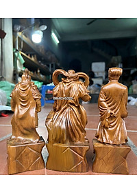 COMBO 3 TƯỢNG ,KHỔNG MINH ,QUAN CÔNG ,TRIỆU TỬ LONG BẰNG GỖ BÁCH XANH THƠM PHỨC KT CAO 30×9×6CM