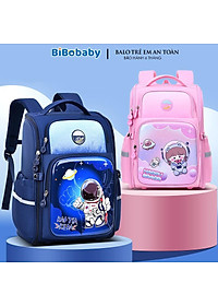 Balo chống gù cho bé đi học tiểu học form hộp đứng nhiều ngăn vải Oxford cao cấp BF18-138L