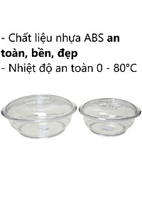 Âu phíp tròn trong suốt có nắp đậy - Tô cơm, bát đựng canh, đựng thực phẩm sản xuất theo tiêu chuẩn khắt khe của Nhật Bản , EU đám bảo an toàn cho sức khỏe người dùng- Hàng Việt Nam