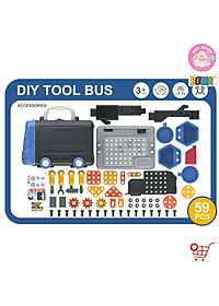 Đồ Chơi Hướng Nghiệp Nhập Vai Kỹ Sư BOWA 8071 – Xe buýt công cụ 59 chi tiết