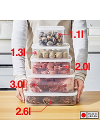 Combo 04 hộp bảo quản thực phẩm tủ lạnh, tủ đông 2000ml hàng nội địa Nhật Bản K151#