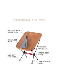 Ghế cắm trại naturehike campoutvn du lịch dã ngoại NH20JJ027 gấp gọn siêu nhẹ vải chống rách thoáng khí khung nhôm hợp kim A204