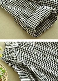 Sơ mi nữ kẻ caro dáng dài Ab05