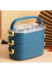 Hộp Cơm Văn Phòng Giữ Nhiệt  2 Lớp 2 Tầng Tiện Lợi Kèm Hộp Đựng Canh Soup và Bộ Đũa Thìa INOX – Chất Liệu INOX304An Toàn Cho Sức Khỏe – Hàng Chính Hãng MINIIN- Tặng Túi Đựng Cơm