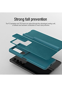 Case bao da chống sốc cho Samsung Galaxy Z Fold 4 trang bị nắp bảo vệ Camera và ngăn đựng S-Pen hiệu Nillkin Qin Pro (chất liệu da cao cấp, thiết kế thời trang cá tính) - Hàng nhập khẩu