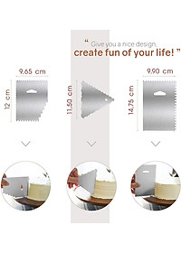 Bộ 3 miếng dao chà láng, vét bột, tạo vân bánh kem