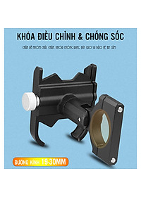 Giá Kẹp Đỡ Điện Thoại Cho Xe Đạp Địa Hình Leo Núi, Xe Đạp Thể Thao Hợp Kim Nhôm Cao Cấp Chống Rung, Chống Cướp Giật Điều Chỉnh Xoay Ngang Dọc 360 độ (Chốt kẹp chắc chắn, phù hợp với nhiều dòng xe) Mai Lee