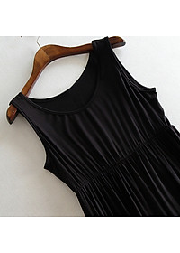 Đầm bầu thun dài co giãn 4 chiều thoải mái nhiều màu db16 - đen - freesize