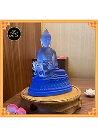 Tượng phật dược sư lưu ly xanh dương đồ thờ cúng, tượng phật để ô tô Diệu Tâm mẫu 2
