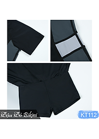 Đồ bơi nữ size lớn, áo tắm big size dáng váy liền thân dấu bụng cho người béo mập, mẫu khoá kéo cộc tay trẻ trung, chất thun bơi lạnh Lycra cao cấp dày đẹp | KT112
