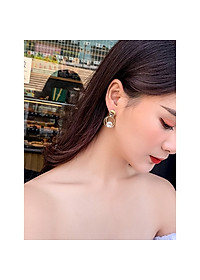 Bông tai đá tròn