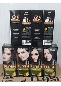 (Đen Tự Nhiên) Dầu Gội Nhuộm Tóc Đen Phủ Bạc Thảo Dược Siêu Dưỡng LAVOX FLASH 500ml - P01