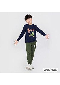 Bộ bé trai thu đông BIGFOX - MISS MEOW size đại, bộ dài tay cho bé hình in khủng long cỡ trẻ em 3-11 tuổi 11 - 37 kg