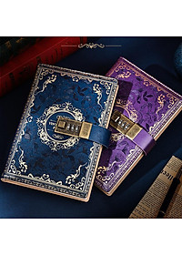 SỔ TAY, NHẬT KÝ BÌA DA CAO CẤP PHONG CÁCH CỔ ĐIỂN VINTAGE CÓ KHÓA MẬT KHẨU