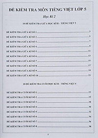 Combo Sách - Đề kiểm tra Tiếng Việt 5 học kì I + II