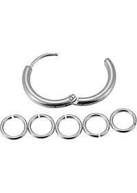 Bộ Bông tai nam inox khuyên tròn 12mm BT321 (Màu Bạc) - 2 chiếc