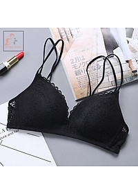  Bộ ĐồLót Ren Nữ Không Gọng Nâng Ngực Đệm Mỏng Azuno DL01  Phong Cách Sexy Dây Đôi Không Giãn Không Quăn Sau Khi Dùng Lâu