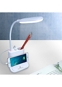 Đèn để bàn chống cân 4in1 (đèn, ngăn đựng bút, giá điện thoại, sạc usb) - Hàng chính hãng ( Giao màu ngẫu nhiên)