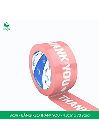 BK3H - 6 Cuộn băng keo in chữ THANK YOU 4.8cm x 70yard băng dính niêm phong hàng dễ vỡ