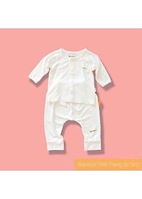 Bộ sơ sinh cài giữa tay dài vải visco siêu mềm mại cho bé