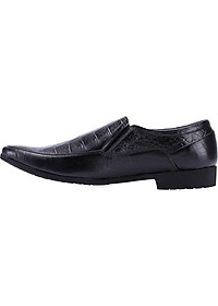 Giày Lười Nam Vân Cá Sấu Huy Hoàng HT7159 - Đen