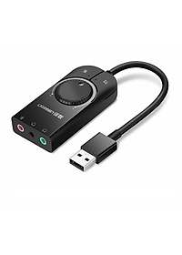 Cáp USB Sound 3.5mm Loa & Mic Có Volume control UGREEN 40964 - Hàng chính hãng 