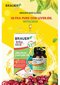 DHA dầu cá tuyết tinh khiết cho trẻ sơ sinh, trẻ nhỏ Brauer DHA Úc giúp phát triển trí não, tăng khả năng tập trung, cải thiện thị lực-OZ Slim Store