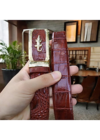 Thắt lưng da cá sấu LIỀN NGUYÊN TẤM. Không có vảy rất dễ sử dụng
