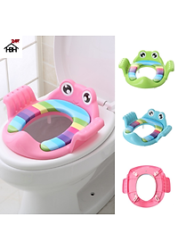 Bệt lót bồn cầu có tay vịn hình chú ếch, thu nhỏ bồn cầu cho bé ngồi vệ sinh ( Giao mầu ngẫu nhiên )
