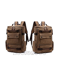 Balo du lịch nam vải canvas cao cấp Dành Cho Đi Học, Dã Ngoại, Đi Phượt, Đựng Laptop (14-17")