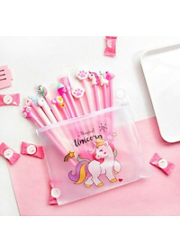 Set 20 Bút Bi Cây Viết Dễ Thương - Có Nhiều Hoạ Tiết Khác Nhau - Tặng kèm Túi Zip Đựng - Hàng Loại 1- Chính Hãng MINIIN