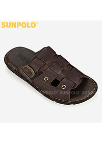 Dép Quai Ngang, Dép Nam Da Bò SUNPOLO SUA022 (Đen, Nâu)