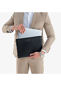 Ví Cầm Tay Nam Clutch Da GENCE CL07 Da Bò Cao Cấp Màu Đen Có Dây Đeo Vai