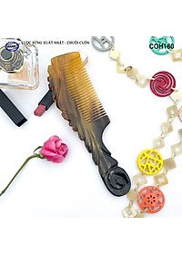  Lược Sừng Vân Nưa Chuôi Cuốn (Size: XL-20cm) Họa Tiết Uốn Lượn Sắc Sảo, Chăm sóc tóc - COH160