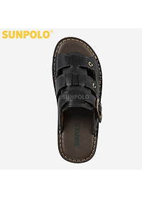 Dép Quai Ngang, Dép Nam Da Bò SUNPOLO SUA022 (Đen, Nâu)