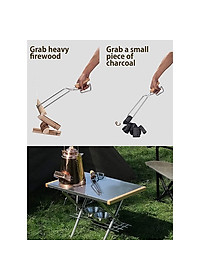 Đồ cắm trại kẹp gắp than Campingmoon campoutvn MS-42 thép không rỉ sang trọng glamping A312  