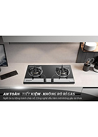 Bếp gas âm kính Sunhouse SHB8836, Mặt kính cường lực siêu bền, Có cảm biến tự động ngắt gas, Hàng chính hãng - Bảo hành 24 tháng tại nhà