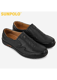 Giày Lười Nam Da Bò SUNPOLO SUS511 (Đen, Nâu)