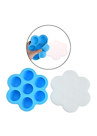 Silicone Infant Breast Milk Freezer Tray Weaning 7 Grids w/ Lid Crisper Ice Mould for Vegetable & Fruit Purees